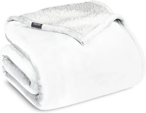 Manta de forro polar de sherpa Bare Home - Tamaño para Lanzar/Viajar - Manta para cama, sofá y sofá cama - Cálida y ligera - Esponjosa y suave -