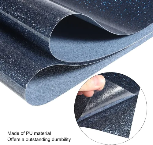 Miniatura 4 de MECCANIXITY Vinilo de transferencia de calor con purpurina para planchar, azul marino, 12 x 10 pulgadas, para camisetas, bolsas, zapatos, sombreros