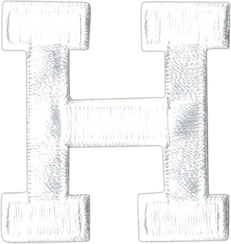 Miniatura 16 de Letras y números blancos de 1-7/8", parche para planchar, bordado (letra M)