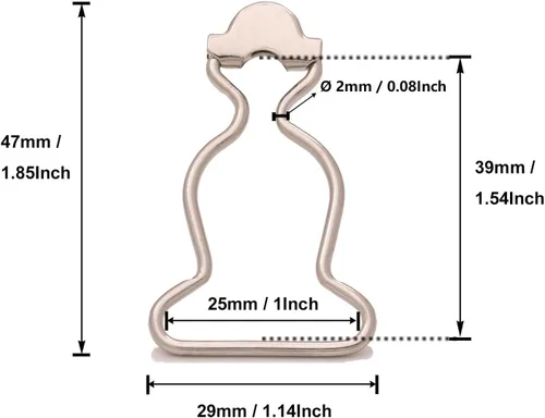 Miniatura 2 de BIKICOCO Hebillas de tirantes en general, 1 pulgada de ancho inferior, para coser enterizos 20 unidades de plata.