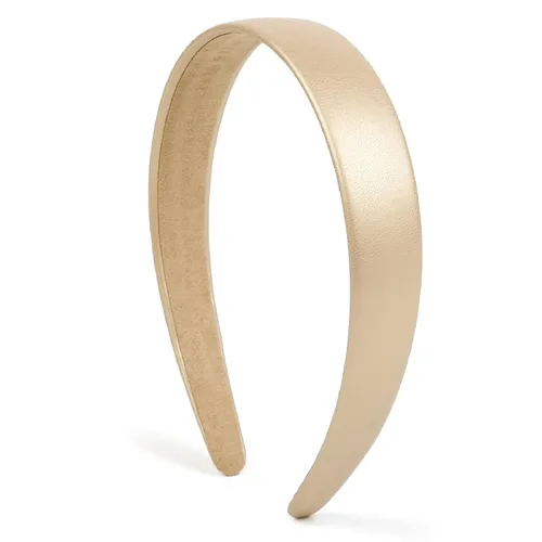 Miniatura 12 de Huachi Diademas negras para mujer, diadema negra de piel sintética para mujeres y niñas, banda de plástico duro para cabeza de colores sólidos