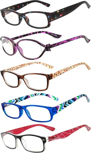 Miniatura 14 de OWL Readers - Paquete de 5 lentes de lectura elegantes para mujer con hermosos patrones para mujer, bisagra de resorte de lujo, aspecto elegante 5158