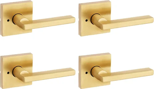 Miniatura 56 de Kwikset Halifax Manija interior de puerta de privacidad con cerradura, manija de puerta para baño y dormitorio, cerradura de botón de presión sin