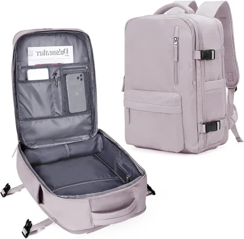 Miniatura 18 de VECAVE Mochila de mano para mujer, mochila de viaje grande aprobada por vuelo, impermeable de 14 pulgadas, mochila para laptop de negocios, mochila