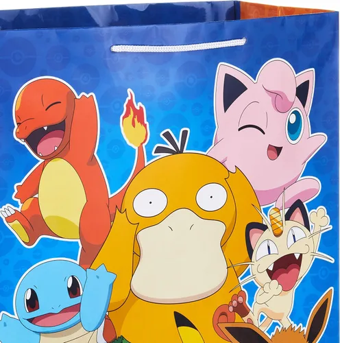 Miniatura 6 de Hallmark Paquete de bolsas de regalo de Pokémon (PokéBall mediana de 9" y Pikachu extra grande de 15") para niños, cumpleaños, Navidad, Día de San