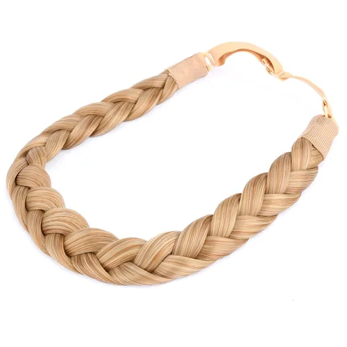 Miniatura 10 de Diadema clásica de cabello sintético trenzado, trenzas gruesas y anchas, extensión de cabello con elástico para mujeres y niñas, accesorio