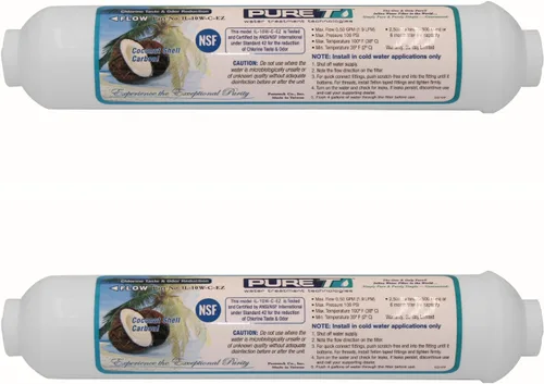 Miniatura 5 de PureT Filtro compacto poscarbono en línea de 2 x 6 pulgadas con conexión roscada NPT de 1/4 pulgadas - Filtro de pulido GAC para sistemas de ósmosis
