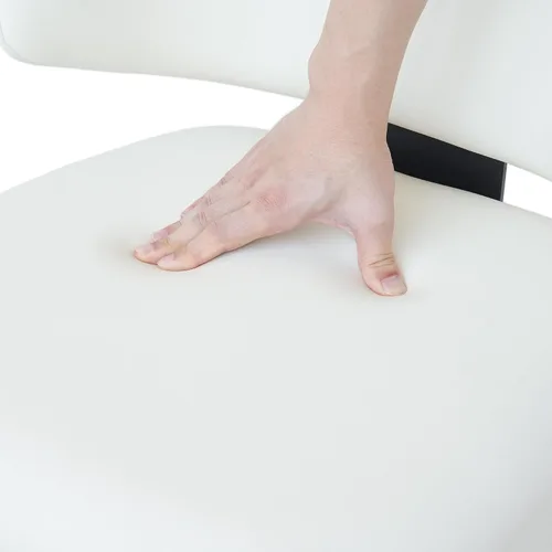 Miniatura 7 de Juego de 2 sillas de comedor modernas, tapizadas, respaldo alto, piel sintética, silla de cocina, sin brazos y patas de metal para sala de estar