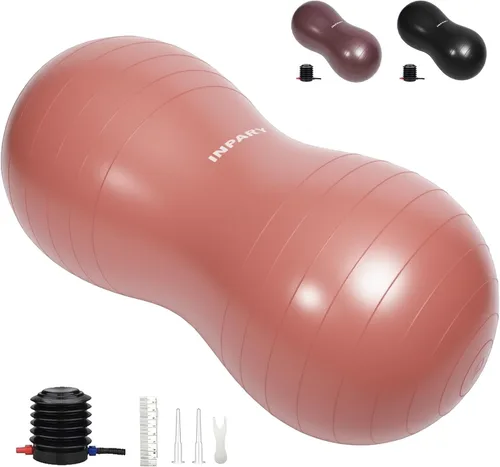 Miniatura 10 de INPANY Peanut Ball - Exercise Ball for Labor Birthing, Anti-Burst Physical Therapy for Kids, Core Strength, Flexible Seating, Home & Gym Fintness