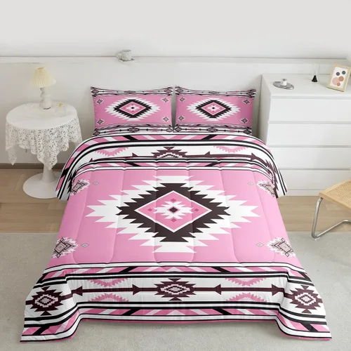 Miniatura 34 de Feelyou Juego de edredón geométrico del suroeste para niños y niñas, edredón nativo del suroeste, tamaño individual, juego de ropa de cama