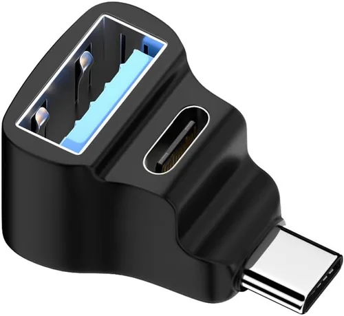 10Gbps USB3.0 tipo C macho a OTG dual tipo-A y tipo-C hembra divisor de alimentación y datos con ángulo compatible con Steam Deck portátil