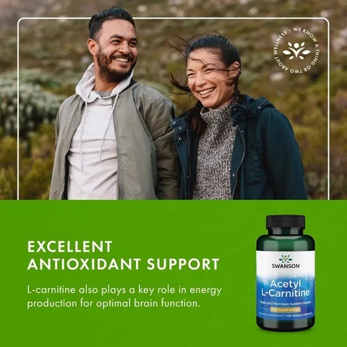 Miniatura 6 de Acetil L-carnitina 500 mg 100 cápsulas de Swanson Premium