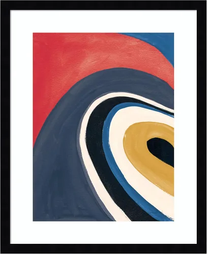 Miniatura 13 de Amanti Art Framed Wall Art Print 21x17 In the Groove I Retro by Danhui Nai, Abstract Wall Art, Modern Contemporary Decor, Small Poster Painting