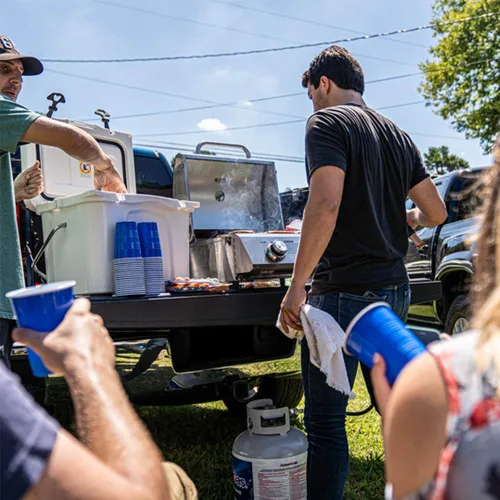 Miniatura 3 de Monument Grills Parrilla de mesa para gas propano portátil para cocinar al aire libre con cubierta para barbacoa (2 artículos)