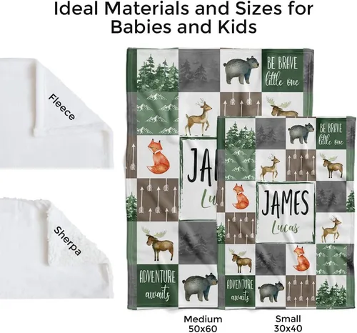 Miniatura 6 de MDPrints - Mantas de bebé personalizadas para niños, manta de bebé personalizada con nombre, regalo de guardería para recién nacidos, forro polar