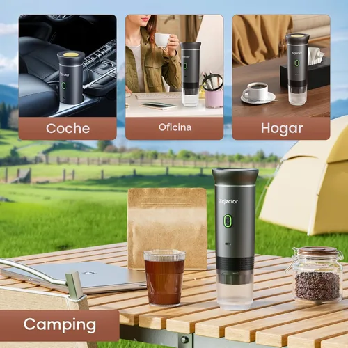 Miniatura 8 de Máquina de Café Portátil con Batería, Cafetera Espresso, 20 Bares Nano, Mini Máquinas de Espresso para Coche, Autocalentamiento, Eléctrica, USB-C