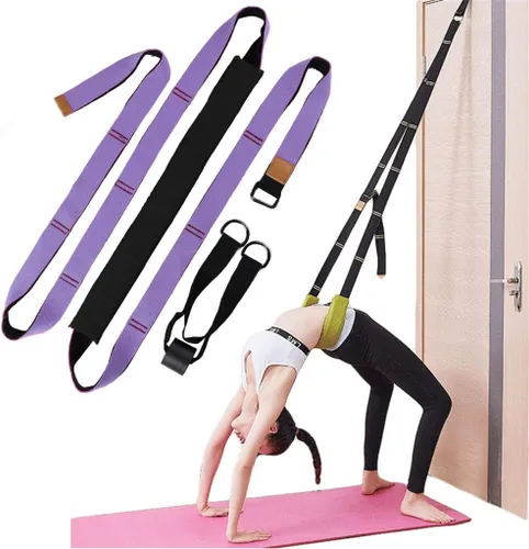 Miniatura 10 de Correa de estiramiento de yoga, fitness, correa de estiramiento de flexibilidad de puerta, mejora la flexibilidad de la pierna, cintura y espalda