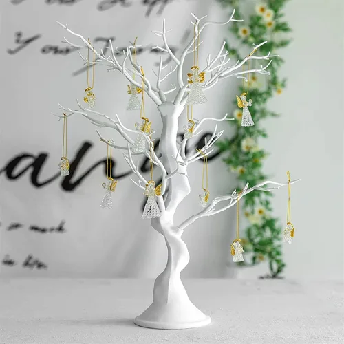 Miniatura 6 de Sziqiqi Árbol artificial pequeño para centro de mesa, árboles falsos negros de 1.9 pies, árbol sintético para fiesta, cumpleaños, jardín, hogar