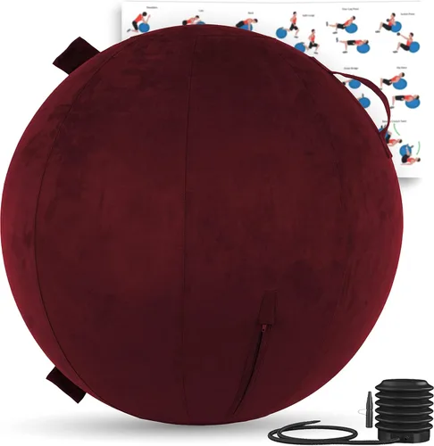 Miniatura 18 de Husband Pillow Exercise Ball, Cover with Pump for Yoga, Pilates, Fitness Balance Stability, Office Ball Chair Seat. Soft & Slip Resistant, Pro Guide