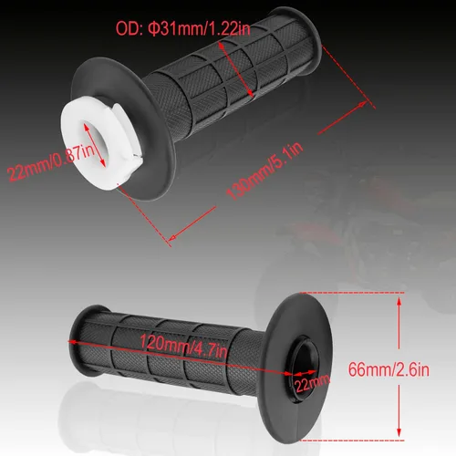 Miniatura 4 de Empuñaduras y cable del acelerador para ATV Quad Pit / Dirt Bike Baja Mini Bike Mb165 Mb200 196cc 200cc Doodlebug Bike Compatible con barra de 22mm