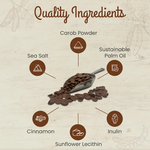 Miniatura 9 de Missy J's Chips de algarrobo orgánico sin azúcar, 8 onzas, veganos y sin gluten, sustituto de chocolate saludable sin cafeína para hornear