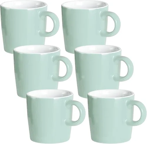 homEdge Mini Taza de Espresso de Porcelana, 4 Onzas / 120 ml Pequeñas Tazas de Café Cerámicas Demitasse para Espresso, Té - Juego de 6, Turquesa