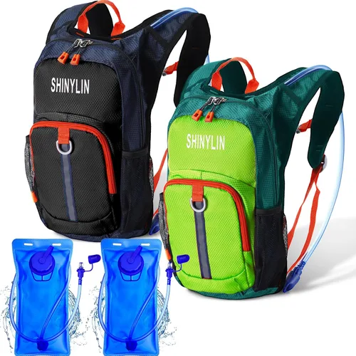 Miniatura 10 de Shinylin 2 piezas mochila de hidratación para niños con bolsa de agua de 1.5l mochila ligera para niños para senderismo mochila de agua para niños