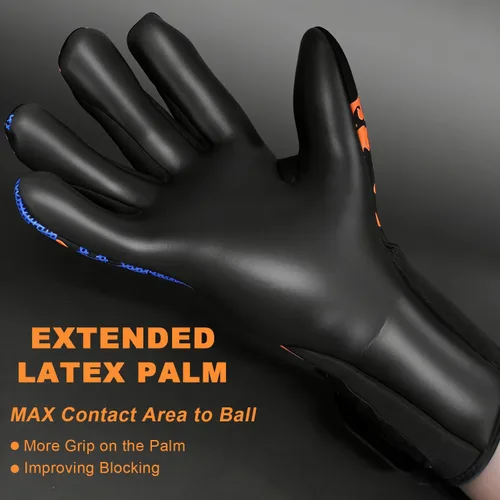 Miniatura 5 de Guantes de portero con palma de corte medio negativo, ajuste cómodo, guantes de portero de fútbol ligeros y flexibles con ultra agarre