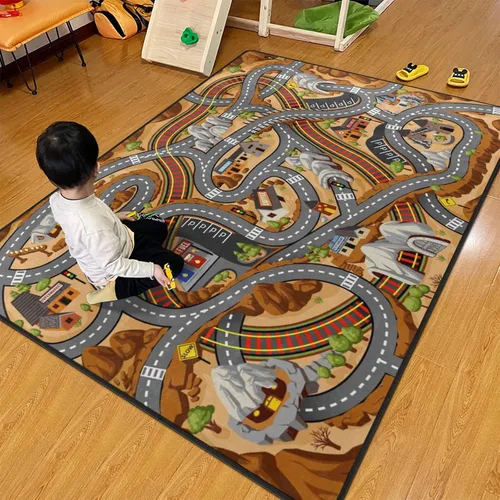 Miniatura 54 de Alfombra para Niños, Alfombra de Oruga Arcoíris ABC Letras del Alfabeto Tapete Educativo - 5x7 Pies Alfombra de Área de Aprendizaje con Respaldo