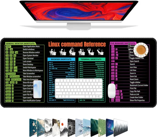 Miniatura 19 de Galdas Alfombrilla de mouse para juegos XXL XL, grande, larga, extendida, grande, de goma antideslizante, con bordes cosidos, para laptop, oficina