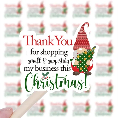 Miniatura 9 de Wailozco 200 calcomanías de gnomo de Feliz Navidad para sobres de pequeñas empresas, paquetes, productos hechos a mano, bolsas, bonitos sellos