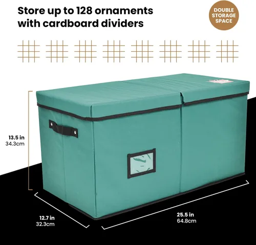 Miniatura 6 de Holiday Cheer Caja de almacenamiento prémium para adornos navideños con 8 bandejas – Contenedor de almacenamiento navideño con divisores perfecto