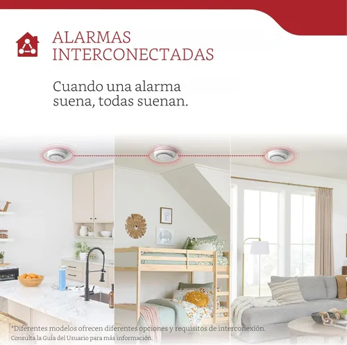 Miniatura 3 de Kidde Detector de humo, cableado con batería de reserva de 10 años, interconectable, luces de estado LED, alarma de 85 dB, 5 pulgadas, 20SA10