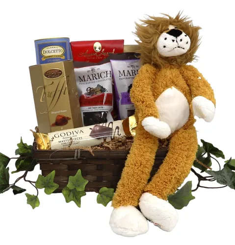 Miniatura 2 de Gift Basket Village Tronco salvaje con la cesta de regalo de San Valentín de Leo el León