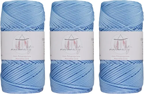 Miniatura 62 de Makromecity, Cordón de macramé de poliéster de 2 mm x 38 m (125 yardas) 2 mm de polipropileno, cordón de macramé para crochet, bolsas de macramé