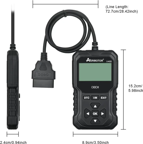 Miniatura 8 de Escáner OBD2, Herramienta de Diagnóstico de Escáner de Coche V410: Lector de Códigos de Falla del Motor, Herramienta de Escaneo con Datos