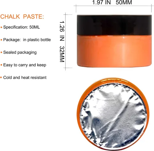 Miniatura 3 de Juego de 15 botes de pintura de pasta de tiza, tinta adhesiva de plantilla de serigrafía para tela, pintura de malla para decoración del hogar DIY