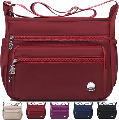 Miniatura 8 de Bolsos cruzados para mujer, bolso de hombro espacioso con múltiples bolsillos, bolso cruzado a la moda, bolso de mano con asa superior