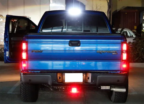 Miniatura 3 de iJDMTOY Kit de luces LED rojas con lente ahumada para debajo de la luz trasera trasera trasera compatible con Ford Raptor 2010-14, alimentado por
