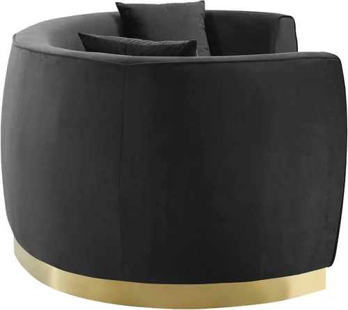 Miniatura 3 de Modway EEI-3408-BLK Resolute - Sofá de terciopelo curvado, color negro