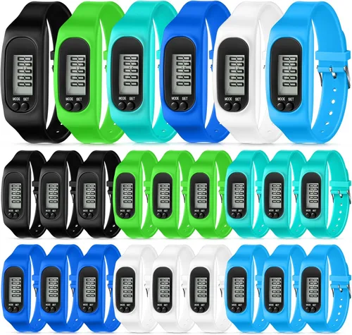 Miniatura 12 de Geyoga Pedometer for Walking Steps and Miles Pedometer Watch Silicone Steps Tracker Running Bracelet Ankle Step Counter for Calorie Burning and Step