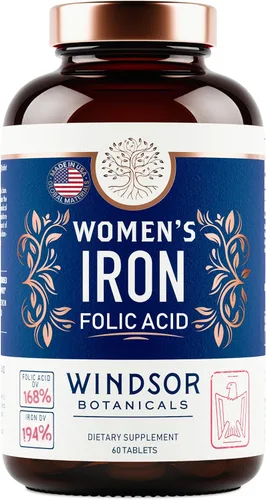 Miniatura 8 de Suplementos de hierro y ácido fólico para mujeres, 35 mg de vitamina de hierro suave, ácido fólico 400 mcg, anemia, período, suplemento de apoyo