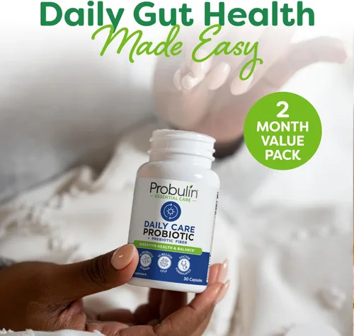 Miniatura 4 de Probulin Suplemento probiótico de cuidado diario, cápsulas de apoyo para la salud digestiva, intestinal e inmune para hombres y mujeres, 10 mil