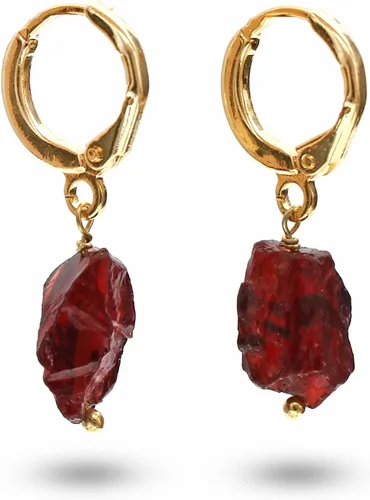 Miniatura 24 de Gempires Handmade Gemstone Hoop Earrings Raw Crystal Dangle Jewelry Hypoallergenic Gold Plated Lightweight Elegant Jewelry Gifts For Women