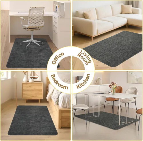 Miniatura 2 de BesWin Tapete para silla de oficina para suelos duros, 36 x 48 pulgadas, tapete de escritorio resistente para suelos de madera y azulejos, tapete
