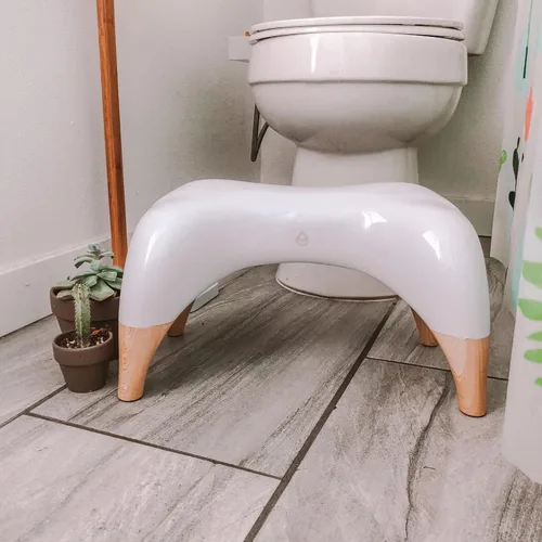 Miniatura 9 de TUSHY Ottoman - Taburete de inodoro original de primera calidad para tu baño, diseño moderno y elegante, 9.5 pulgadas, blanco / bambú, alto blanco