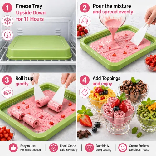 Miniatura 3 de Máquina para hacer helados, máquina para hacer helados en casa, sin lácteos y congelado, máquina de helado de encimera sin electricidad con pala