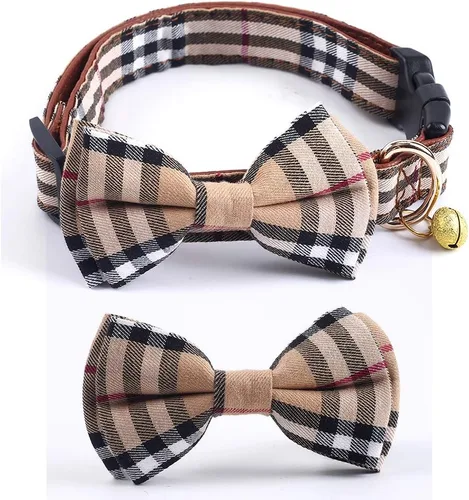 Miniatura 2 de SuperBuddy Collar para perro, collar ajustable con corbatín, collar para mascotas para perro con corbatín suave, collares para perros pequeños