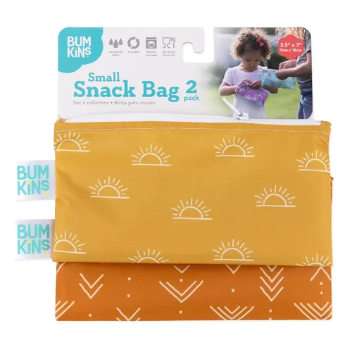 Miniatura 6 de Bumkins Bolsas reutilizables para aperitivos, para el almuerzo escolar de niños y para adultos, tela lavable, bolsa de tela impermeable con F3