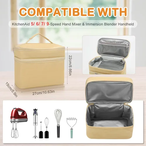 Miniatura 2 de Funda para batidora de mano para ayuda de cocina, bolsa de almacenamiento de accesorios para licuadora de inmersión, bolsa de transporte de mano